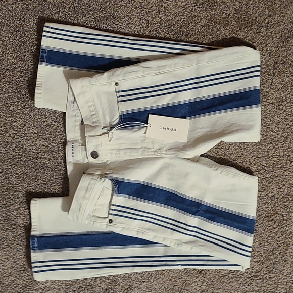 Le Crop Mini Boot Baja Stripe Jean's Size 25 New - Picture 8 of 13